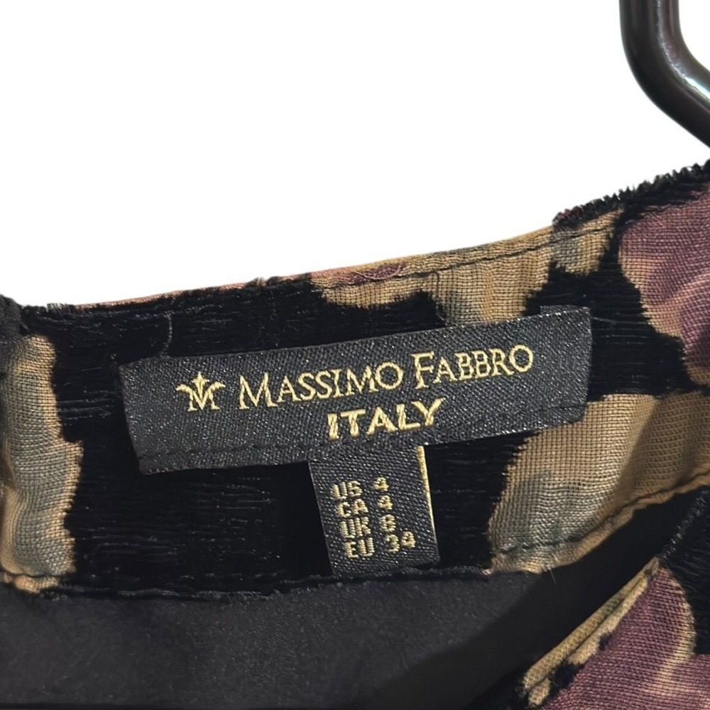 Massimo Fabbro Italy Black Velvet Shift Dress Floral Burnout Dark Fairy Size 4 - Picture 5 of 7